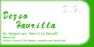 dezso havrilla business card
